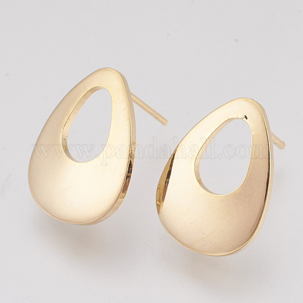 Brass Stud Earring Findings X-KK-Q750-038G-1