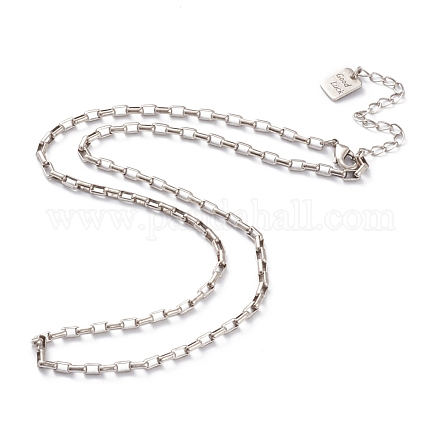 Brass Box Chain Necklaces NJEW-H206-01C-AS-1