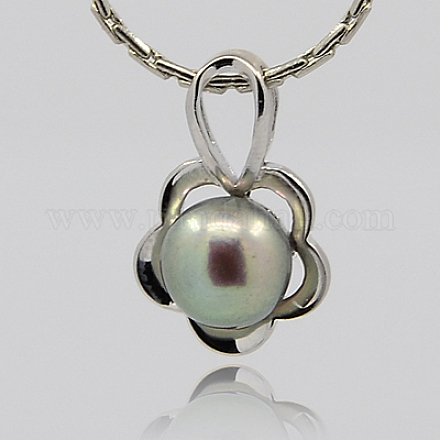 Sterling Silver Pearl Pendants STER-F003-39-1