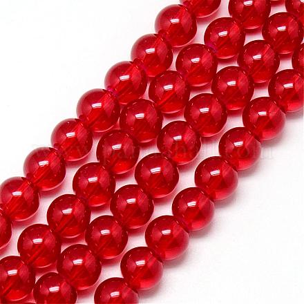 Baking Painted Glass Beads Strands DGLA-Q023-8mm-DB31-1