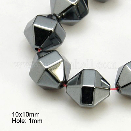 Chapelets de perles en hématite synthétique sans magnétiques G-C118-5-1
