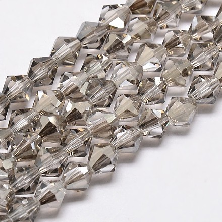 Chapelets de perles en verre bicone d'imitation de cristal autrichien GLAA-F029-6x6mm-07-1
