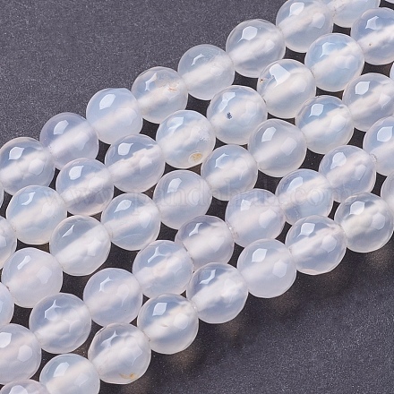 Natürlichen weißen Achat Perlen Stränge G-G542-8mm-20-1