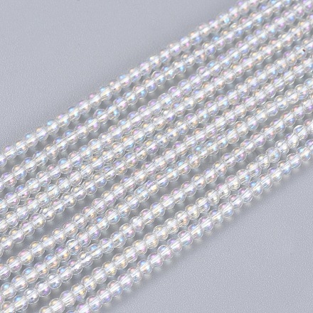 Chapelets de perles en verre électroplaqué X-EGLA-I013-2mm-AB01-1