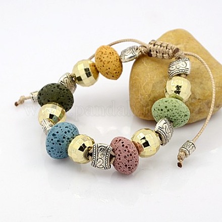 Fashionable Synthetical Lava Beads Bracelets BJEW-G431-04B-1