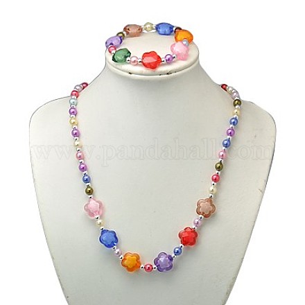 Kits bijoux en acrylique de mode pour les enfants SJEW-JS00299-05-1