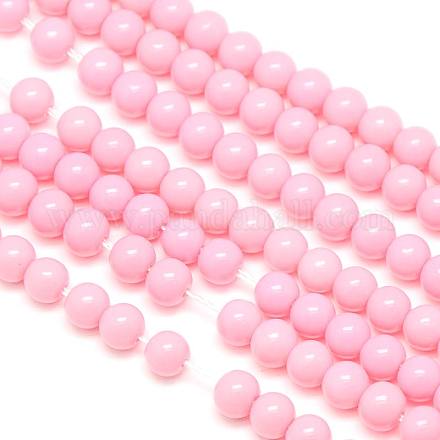 Eco-Friendly Round Baking Paint Glass Beads Strands HY-A003-10mm-RV04-1