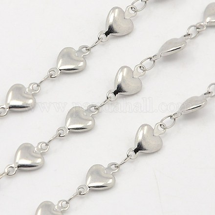 304 Stainless Steel Heart Chains CHS-K001-53-5.5mm-1