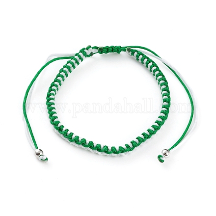 Adjustable Two Tone Nylon Cord Braided Bead Bracelets BJEW-JB05852-05-1
