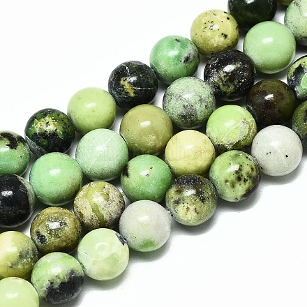 Chapelets de perles en serpentine naturelle G-R485-11-10mm-1