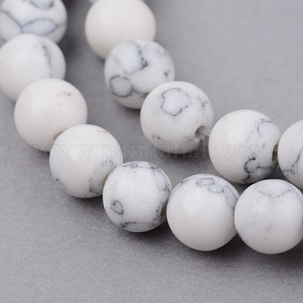 Synthetic Howlite Beads Strands G-Q462-10mm-26-1-1