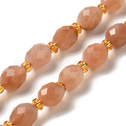 Chapelets de perles de sunstone naturelle naturelles G-H297-C14-01-1
