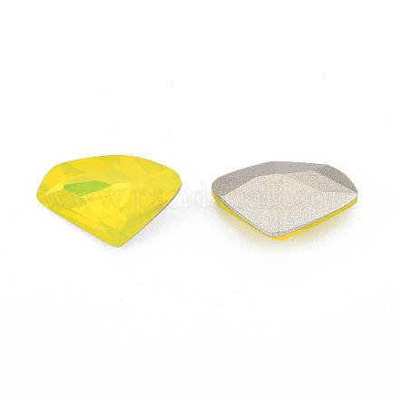 K9ガラスラインストーンカボション  尖ったバック＆バックメッキ  多面カット  ダイヤモンド  黄水晶  9x14x4.5mm MRMJ-N029-23-01-1