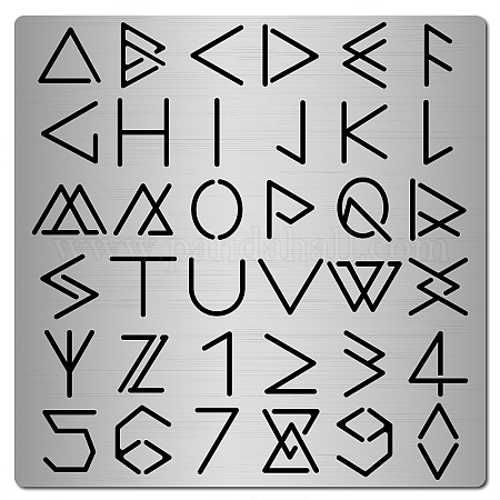 GORGECRAFT 6.3 Inch Metal Runes Stencil Stainless Steel Wood Burning  Stencils and Patterns Reusable Templates Journal Tool for Painting  Engraving