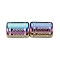 Electroplate Glass Beads, Column with Chevron Pattern, Colorful, 11.5~12x8~8.5mm, Hole: 1.2~1.4mm
