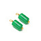 Natural Green Aventurine Pendants, with Stainless Steel Finding, Column, 15x6mm