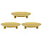 PandaHall Set of 3 Gold Plate Candle Holder, Decorative Iron Pillar Candle Plate Pedestal Candle Stand for LED & Wax Candle Weddings Candle Gardens Spa and Aromatherapy Incense Cones