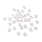 925 Sterling Silver Beads, Square, Silver, 3x3x1mm, Hole: 1mm, about 125Pcs/10g