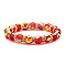 UV Plating Glass Beads Stretch Bracelets for Women, Round, Faceted, Iridescent, Red, 7-7/8 inch(20cm), Inner Diameter: 7-1/4 inch(18.5cm)