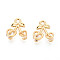 Brass Pave Cubic Zirconia Charms, Cherry, Long-Lasting Plated, Nickel Free, Real 18K Gold Plated, 11.5x10x3.5mm, Hole: 1.5mm