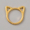 Alloy Knitting Stitch Marker Rings, Cat Head Shape, Golden, 1.5x1.58x0.18cm, Inner Diameter: 1.1cm