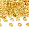 111Pcs Electroplate Transparent Colours Rainbow Glass Seed Beads, Donut, Goldenrod, 6.5x3mm, Hole: 1.2mm