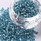 8/0 Glass Seed Beads, Silver Lined Round Hole, Round, Pale Turquoise, 3mm, Hole: 1mm, about 666 beads/30g