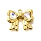 304 Stainless Steel Pendants, with Rhinestone, Real 18K Gold Plated, Ion Plating(IP), Bowknot, Crystal AB, 18x22x5mm, Hole: 1.8mm