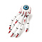 Halloween Theme Plastic Alligator Hair Clips for Woman Girl, with Iron Finding, Skeleton Hand with Eye Shape, Red, 73x41x28.5mm