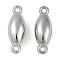 CCB Plastic Connector Charms, Oval, Platinum, 22.5x8x7mm, Hole: 1.6mm