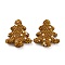 Christmas Tree Polymer Clay Rhinestone Beads, Focals Beads for Beadable Pens Jewelry Keychain Making, Topaz, 30.5x27.5x8mm, Hole: 2mm