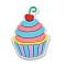 PVC Cabochons, Fruit Cup Cake, Deep Sky Blue, 30x21x4mm