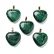 Synthetic Malachite Pendants, with Brass Findings, Heart, 22~23x20x5mm, Hole: 6.5x3.5mm