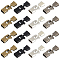 SUNNYCLUE 1 BOX 24pcs Alloy Bracelet Flat Buckle Clasps Leather Bracelet Clasps and Closures Metal Black Silver Bronze Necklace Extension Fastener Clasp for Jewelry Making Bracelet Necklaces Diy Craft