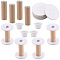 10 Sets Paper Thread Winding Bobbins, with Plastic Finding, for Cross-Stitch Embroidery Sewing Tool, White, 79x59mm