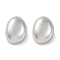 304 Stainless Steel Oval Stud Earrings, Stainless Steel Color, 25x18.5mm