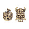 2Pcs 2 Style Brass Beads, Evil Pumpkin Monster/Skull, Antique Bronze, 19~25x16x16~19mm, Hole: 3.7~5.3mm, 1pc/style