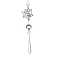 Spider Web Moon Star Alloy & Stainless Steel Suncatcher, Glass Cone Pendant Prism Crystal Window Hanging Ornament for Home Garden Decor, Clear AB, 265mm