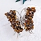 Raw Natural Tiger Eye Chip Mineral Specimen Display Decorations, with Butterfly Metal Holder, for Home Desktop Feng Shui Ornament, 65x75mm