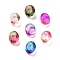 K9 Glass Rhinestone Cabochons, Faceted, Oval, Mixed Color, 10x12x6mm