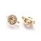Brass Micro Pave Cubic Zirconia Slide Charms, Donut, Colorful, Golden, 13x9x5mm, Hole: 2x10.5mm
