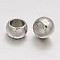CCB Plastic European Beads, Large Hole Rondelle Beads, Platinum, 6x4mm, Hole: 4mm
