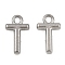 304 Stainless Steel Charms, Polished, Stainless Steel Color, Letter T, 9x5.5x2mm, Hole: 1.2mm