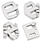 4Pcs 4 Styles 304 Stainless Steel Adjustable Clasps, for Jewelry Making, Stainless Steel Color, 14~15.5x13~15.5x3~3.8mm, Inner Diameter: 2.5~3.7x3.5~6.5mm, 1pc/style