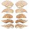 25 Pairs 5 Style Wood Cabochons, Wooden Slice, Undyed, Angel Wing, Peru, 46~58x18~32x2.5mm, 5 pairs/style