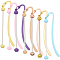 SUNNYCLUE 1 Box 7Pcs Metal Blank Bookmark Beadable Bookmarks Metal Bar Bookmark Beadable Bookmark Hooks Beading Bar Hook Bookmark Alloy Bookmarks for Reading Teacher Student Gift Women DIY Craft