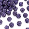 Polymer Clay Pave Rhinestone Beads, Disco Ball Beads, Tanzanite, PP13(1.9~2mm), 6 Rows Rhinestone, 10mm, Hole: 1.5mm