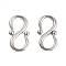 Non-Tarnish 304 Stainless Steel S-Hook Clasps, Stainless Steel Color, 13x6.5x1mm