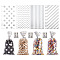4 Styles OPP Cellophane Candy Storage Bags Sets, Rectangle with Pattern, Silver, 27x13x0.002cm
