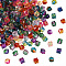 Two Tone Transparent Spray Painted Acrylic Beads, Polygon, Faceted, Mixed Color, 7.5x8x8mm, Hole: 1.8mm, about 1690pcs/500g